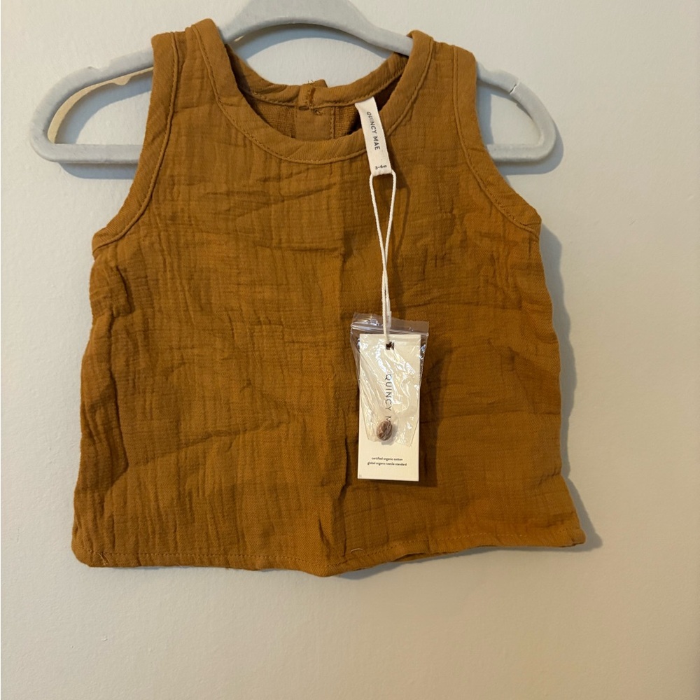 Quincy Mae Brown Kids Tank Top 3/6M NWT